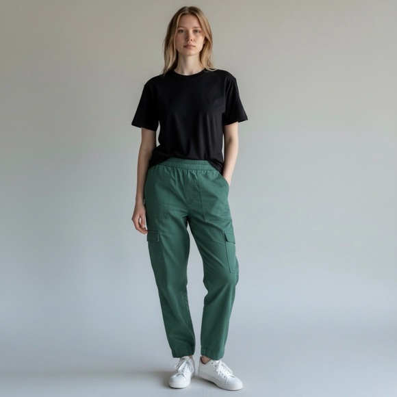 A New Day Teal Pants size XS side pockets light texture wide fitting. NWOT Olive - Picture 4 of 10